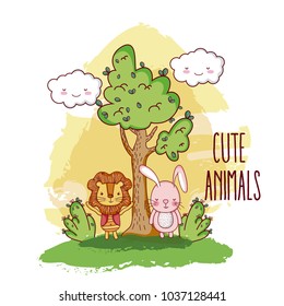 Cute animals in the forest