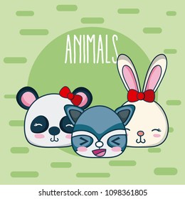 Cute animals friends cartoon