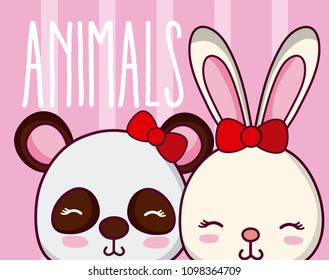 Cute animals friends cartoon