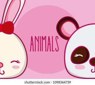 Cute animals friends cartoon
