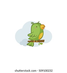 Cute Animals - Green Parrot