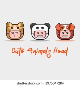 Cute Animals Head Sticker