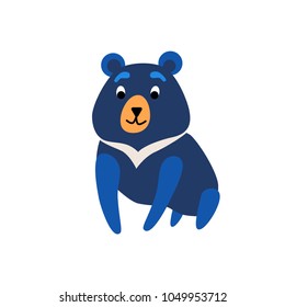 Cute animals - Himalayan bear. Illustrations for children. Baby Shower card. Cartoon character teddy isolated on white background. Asian animal wildlife