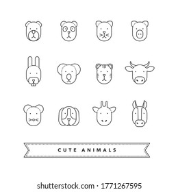 Cute Animals Icon Set - vector file