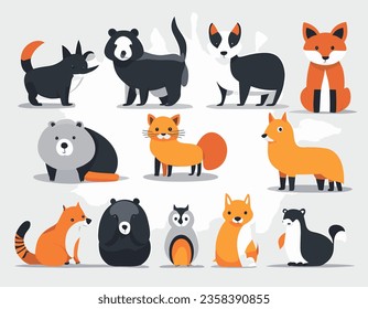 Cute animals illustration,adorabled character, animals collection
