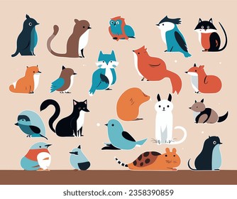 Cute animals illustration,adorabled character, animals collection
