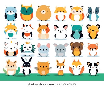 Cute animals illustration,adorabled character, animals collection
