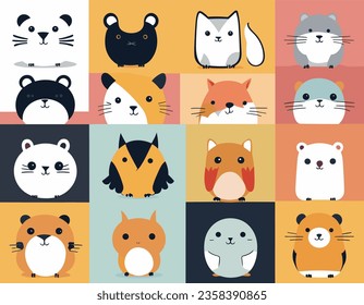 Cute animals illustration,adorabled character, animals collection
