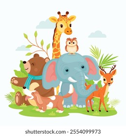 Cute Animals Illustrations, Cute Zoo Illustrations