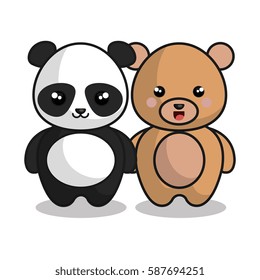cute animals kawaii style