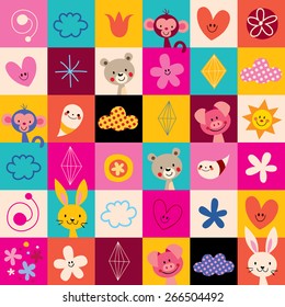 cute animals kids pattern