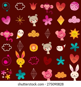 cute animals kids pattern