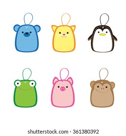 Cute animals label tag