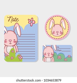 Cute animals label tags and sticker