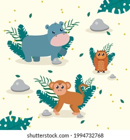 escenas de lindos animales y folletos