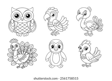 Cute Animals Line Art for Kids Color Book