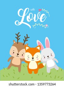 cute animals love card