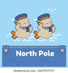 cute animals on vacation at the beach, Animal Cartoons, Flat Vector Illustrations