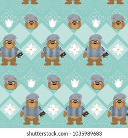 Cute animals pattern background