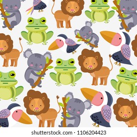Cute animals pattern background