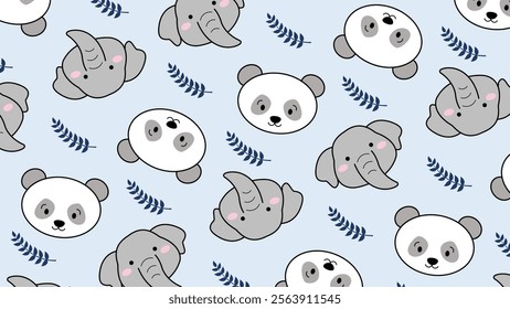 Cute animals pattern background. Cute animals illustration pattern. Animals background. Perfect for fabrics, print, textile, wallpaper, and decor. SSTKbackgrounds 