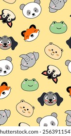 Cute animals pattern background. Cute animals illustration pattern. Animals background. Perfect for fabrics, print, textile, wallpaper, and decor. SSTKbackgrounds 