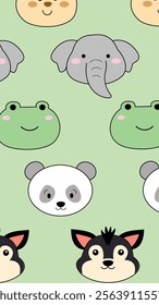 Cute animals pattern background. Cute animals illustration pattern. Animals background. Perfect for fabrics, print, textile, wallpaper, and decor. SSTKbackgrounds 