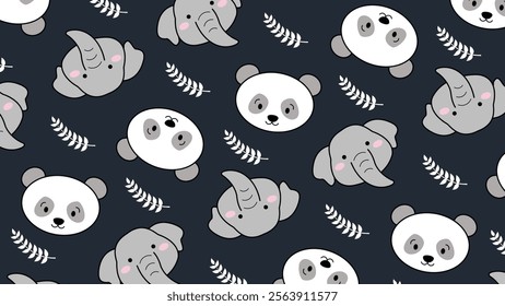 Cute animals pattern background. Cute animals illustration pattern. Animals background. Perfect for fabrics, print, textile, wallpaper, and decor. SSTKbackgrounds 