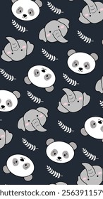 Cute animals pattern background. Cute animals illustration pattern. Animals background. Perfect for fabrics, print, textile, wallpaper, and decor. SSTKbackgrounds 