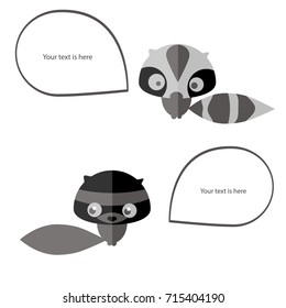 Cute animals with place for text