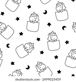Cute animals in the pocket. Seamless pattern. Coloring Page. Cartoon funny characters. Hand drawn style. Vector drawing. Design ornaments.