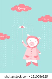 Cute animals poster,template,cards,bear,Vector illustrations 