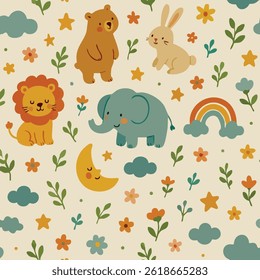 Design de impressão de animais bonitos no vetor