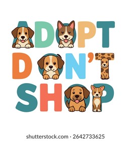 Cute Animals Promoting Adoption for Dogs and Cats Illustration Encouraging Kindness and Compassion