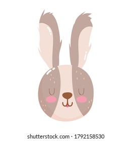 cute animals rabbit cartoon isolated icon design white background vector illustration