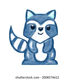 Cute animals raccoon art design vector template