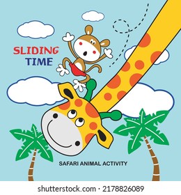 cute animals safari design cartoon vector illustration for print