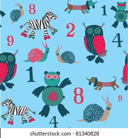 cute animals seamless patten