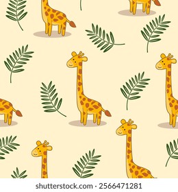 Cute animals seamless pattern background. Cute animals illustration. Animals background. Perfect for fabrics, print, textile, wallpaper, and decor. SSTKbackgrounds