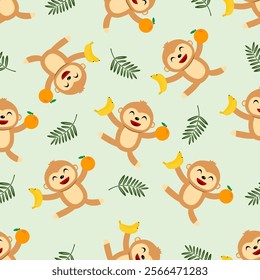 Cute animals seamless pattern background. Cute animals illustration. Animals background. Perfect for fabrics, print, textile, wallpaper, and decor. SSTKbackgrounds