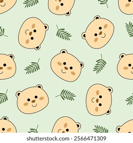 Cute animals seamless pattern background. Cute animals illustration. Animals background. Perfect for fabrics, print, textile, wallpaper, and decor. SSTKbackgrounds