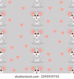 Cute animals seamless pattern background. Cute animals illustration. Animals background. Perfect for fabrics, print, textile, wallpaper, and decor. SSTKbackgrounds