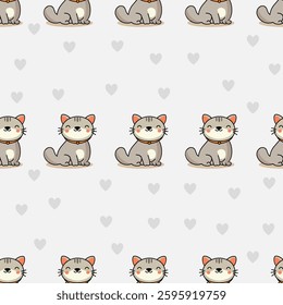 Cute animals seamless pattern background. Cute animals illustration. Animals background. Perfect for fabrics, print, textile, wallpaper, and decor. SSTKbackgrounds