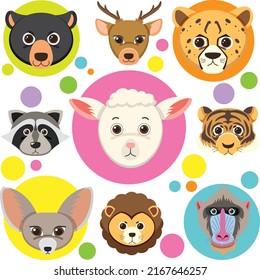 Cute animals seamless pattern illustration