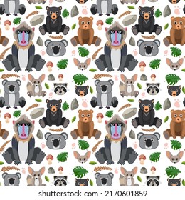 Nahtlose Mustergrafik für scharfe Tiere