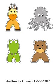 Cute animals, set