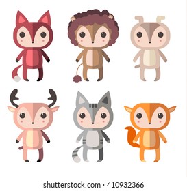 cute animals set