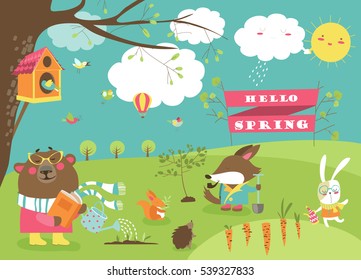 イラスト 森 かわいい Stock Illustrations Images Vectors Shutterstock