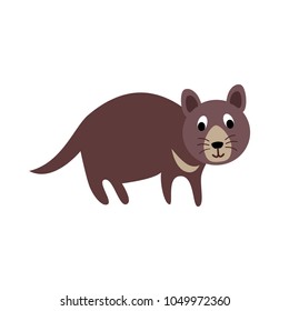 Cute animals - Tasmanian devil. Illustrations for children. Baby Shower card. Cartoon character isolated on white background. Australia animal wildlife