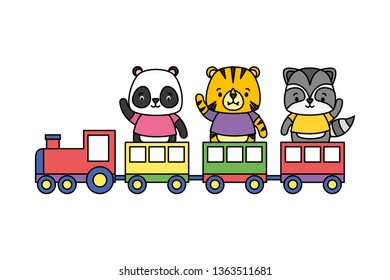 cute animals train toy
